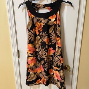 AGB Dress Size 10 Tropical Floral Sleeveless Shift Dress with POCKETS 🌺